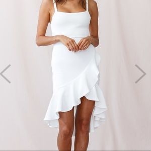 Cartagena High-Low Asymmetric Salsa Dress White